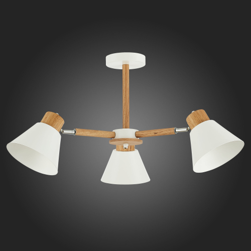 SLE103702-03 Светильник потолочный Светлое дерево, Белый/Белый E27 3*60W