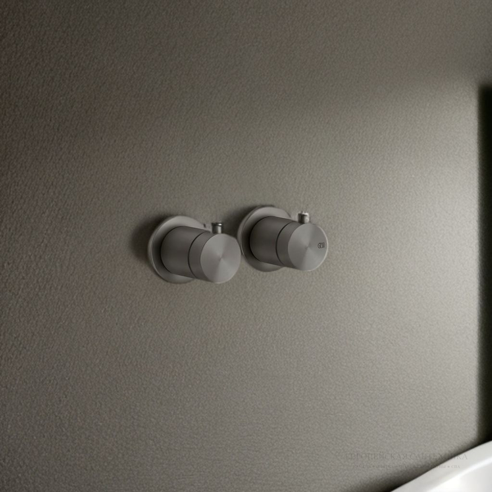 Термостат Gessi 316, встраиваемый, на 2 выхода, цвет Black Metal Brushed PVD
