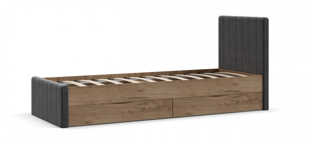 Кровать ЛОФТ Мини 90*200 Крафт табачный, MONOLIT Серый