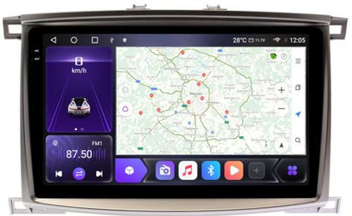 Магнитола для Toyota Land Cruiser 100, Lexus LX470 2002-2007 (климат на цветном экране) - Kuberg SF-1698-2 QLed+2K, Android 12, Быстрая, CarPlay, 4G SIM-слот