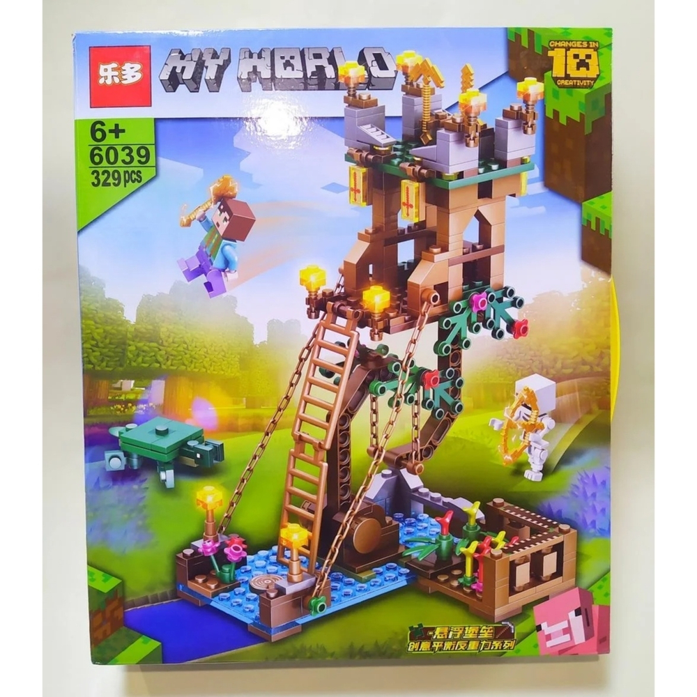 Конструктор Майнкрафт "乐多 / MY WORLD 6039" Пиратская башня, 329деталей