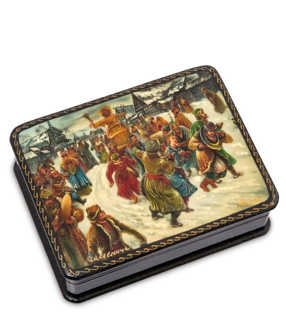 ШК-19/62 Шкатулка в технике декупаж «Масленица» (10х8х3,5)