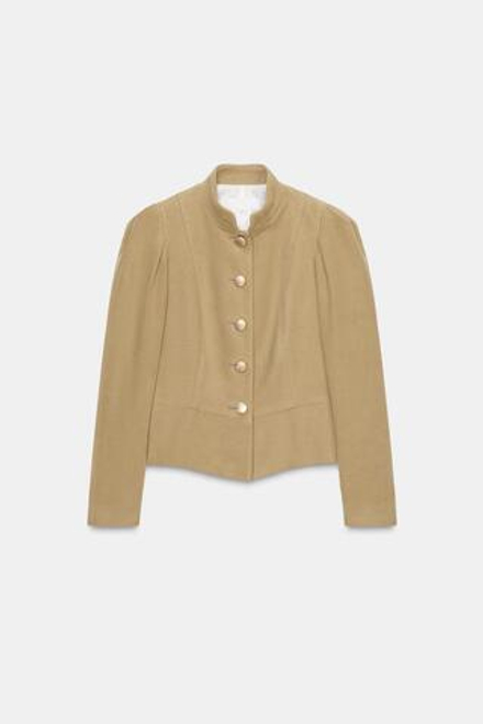 ZARA БЛЕЙЗЕР ИЗ ИСКУССТВЕННОЙ ЗАМШИ С ОБЪЕМНЫМИ ПЛЕЧАМИ, РЫЖЕВАТО-КОРИЧНЕВЫЙ