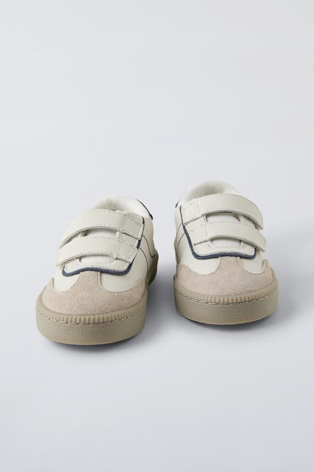 ZARA КРОССОВКИ ИЗ КОЖИ С РЕМЕШКАМИ, СИНИЙ