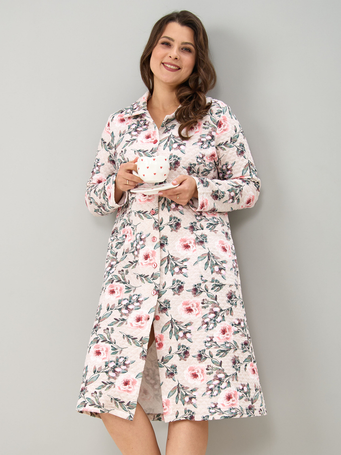 Халат Х-252/изумрудветочка-пион