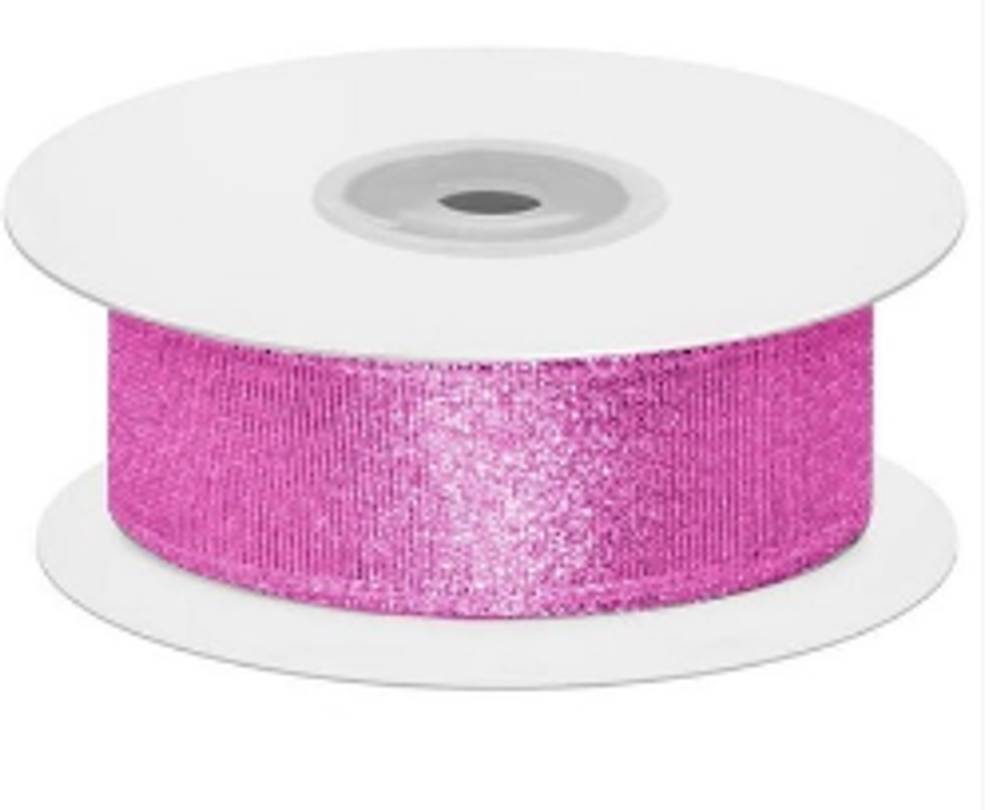 Лента Парча (1,2 см*22,85 м) Мерцающий блеск Розовая сирень Металлик