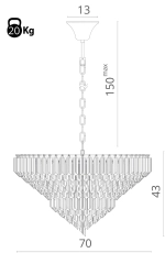 Подвесная люстра Divinare FRIZZANTE 1683/01 LM-10