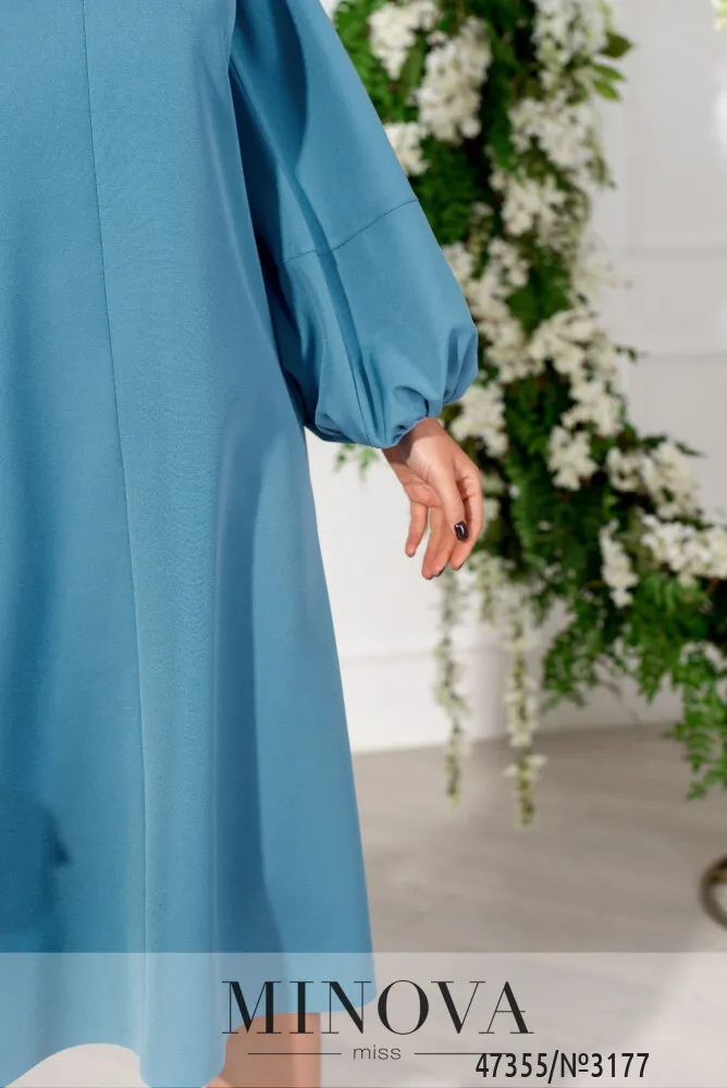 Платье 3177-голубой Minova