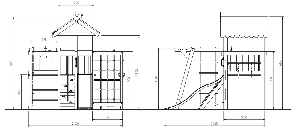 Игровой комплекс из дерева"Baby - 4"