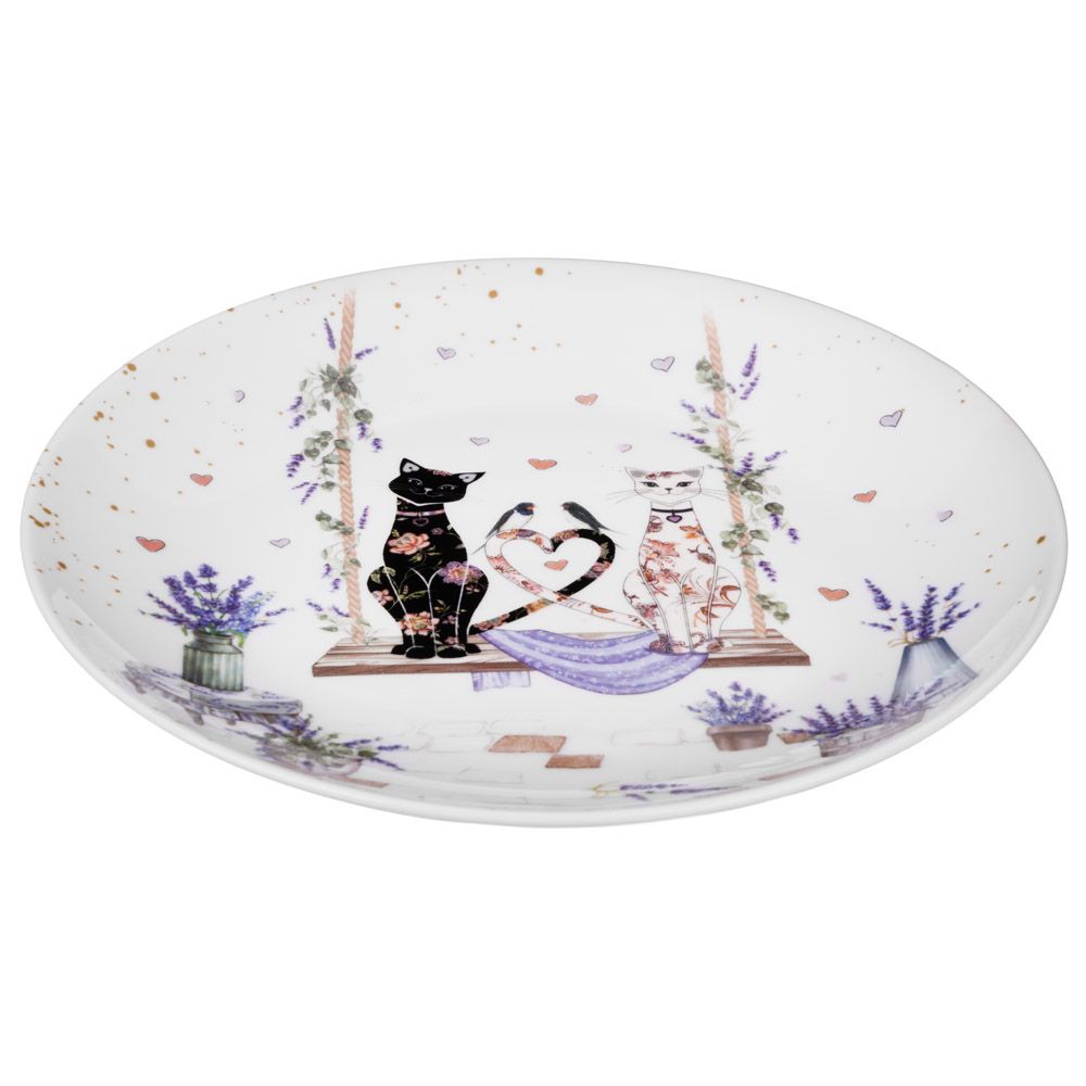 НАБОР ТАРЕЛОК ЗАКУСОЧНЫХ LEFARD "ЛАВАНДОВЫЕ КОТЫ" 2 ШТ. 20,5*2 СМ (КОР=18НАБ.)