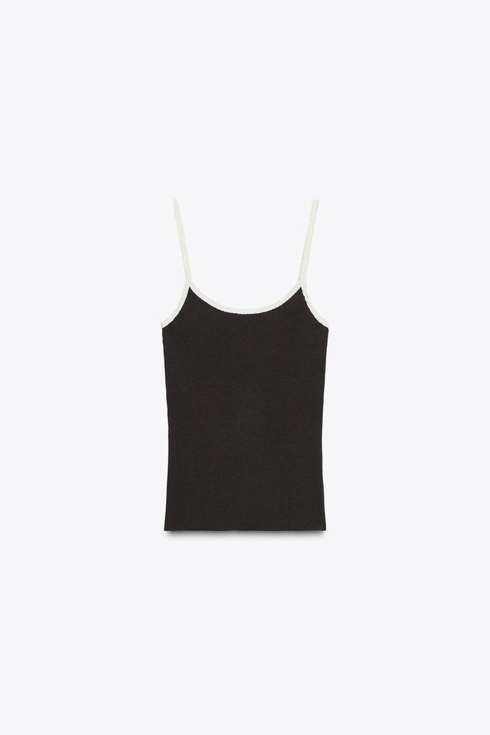 ZARA ТОП В РУБЧИК С ЦВЕТАМИ, КОРИЧНЕВЫЙ