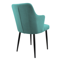 Стул "Хант" (арт. 345), велюр Бренди В15 мятный, ножки круглые черные.