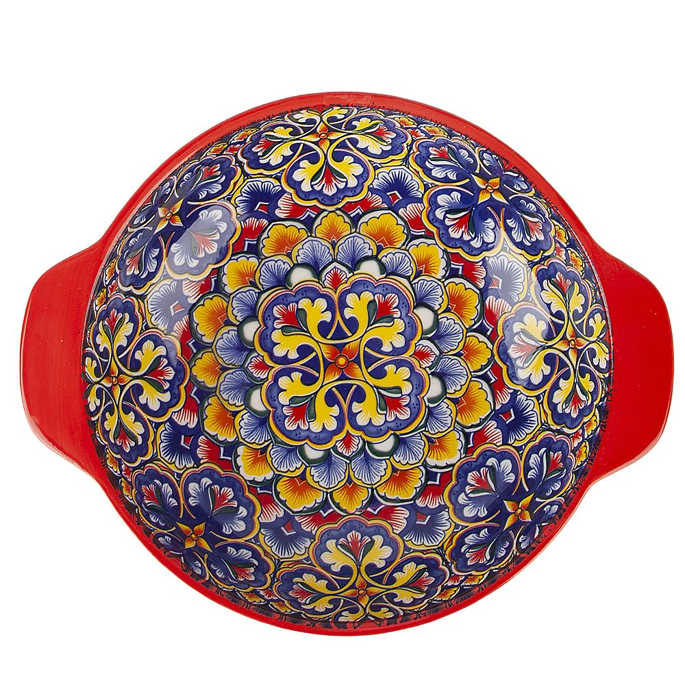 Салатник с ручками " " (красный) 25х20,5х6см v=1200мл (min6) (транспортная упаковка)