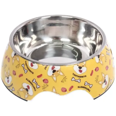 Миска из нержавеющей стали «ЛЮБИМЫЙ БРО», корги, 14*17.5*6см (наклейка)