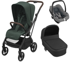 Детская коляска Maxi-Cosi Leona2 Oria 3 в 1 с автокреслом CabrioFix Select grey 1204403110 Twillic Green/1507672111 Essential Black