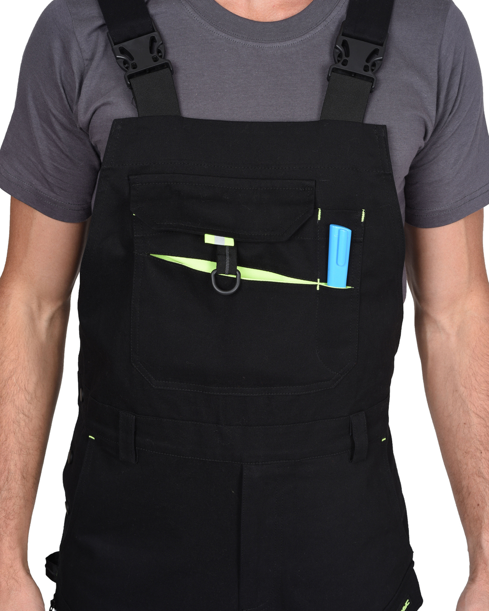 Полукомбинезон СИРИУС-ДЕКСТЕР черный с лимонной отделкой, тк. стрейч с ВО