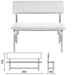 Банкетка со спинкой "Астрид", 980х460х796 мм, каркас светло-серый, кожзам светло-серый