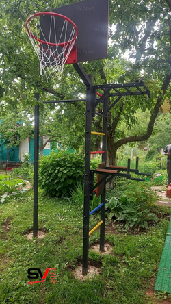 Монтаж уличной шведской стенки Sv Sport (3 вертикальных столба)