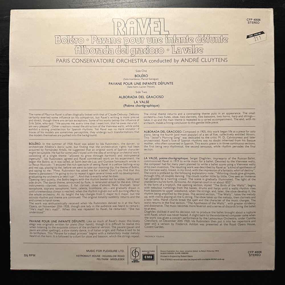 Равель - Оркестровая музыка (Англия)