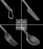 Набор столовых приборов Naturehike (нож, вилка, ложка), титан, в чехле