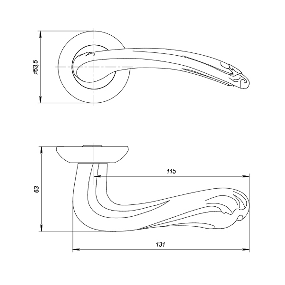 Ручка раздельная LORENA ZR BL-24 чёрный