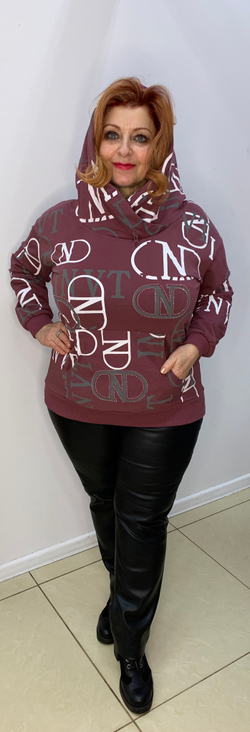 Худи-туника с двойным капюшоном на молнии