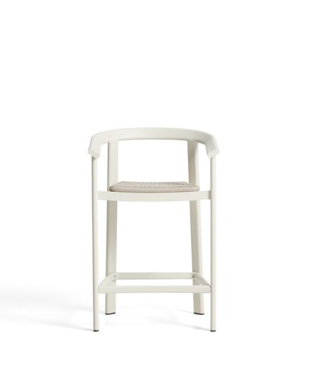 Уличный полубарный стул Erice из алюминия и веревки цвета экрю, 75 см
