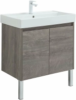 Тумба с раковиной Aquanet Nova Lite 75 с зеркалом, 2 дверцы дуб рошелье