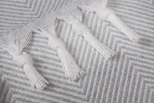 Плед-покрывало из хлопка "Venera", Ёлочка, цвет Серый