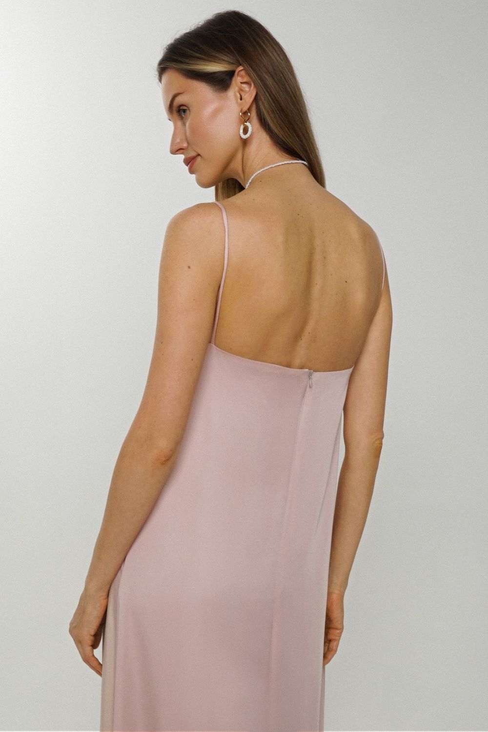 Платье-комбинация Alexandra Talalay А-силуэта AD044 жемчужно-розовое