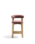 Полубарный стул Granite из терракотовой синели и ясеня с натуральной отделкой 65 см