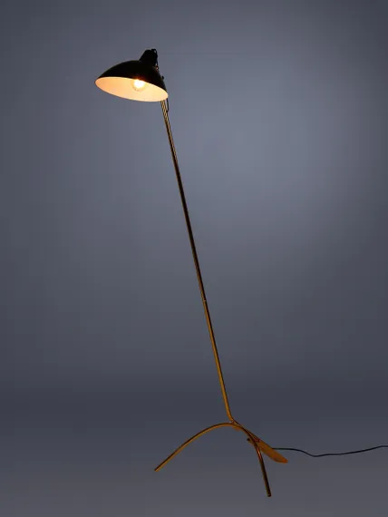 Торшер Looker 147 см, золото, черный абажур