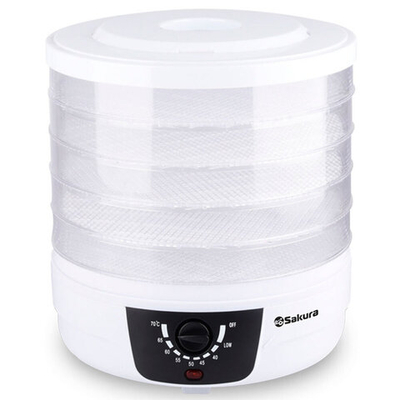 Сушилка для овощей и фруктов SA-7806, 250Вт, 5 ярусов 32см, поддон для пастилы