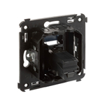 USB 3.0 розетка одинарная в стену, тип А-А, "Avanti", "Черный квадрат"