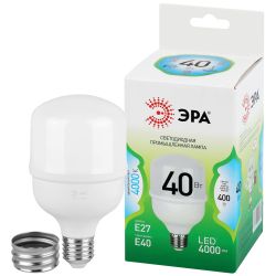 Лампа светодиодная ЭРА GREEN LINE LED POWER T80-40W-840-E27/E40 GL 40Вт колокол яркий белый свет Е27/Е40 | Лампы cветодиодные POWER