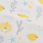 Простыня на резинке из сатина с принтом oceania world из коллекции tiny world, 80х160х20 см