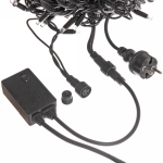 Гирлянда для улицы 16м 180 ламп LED чёрный провод, 8 реж. IP-65, Теплый белый (возможность соединения)