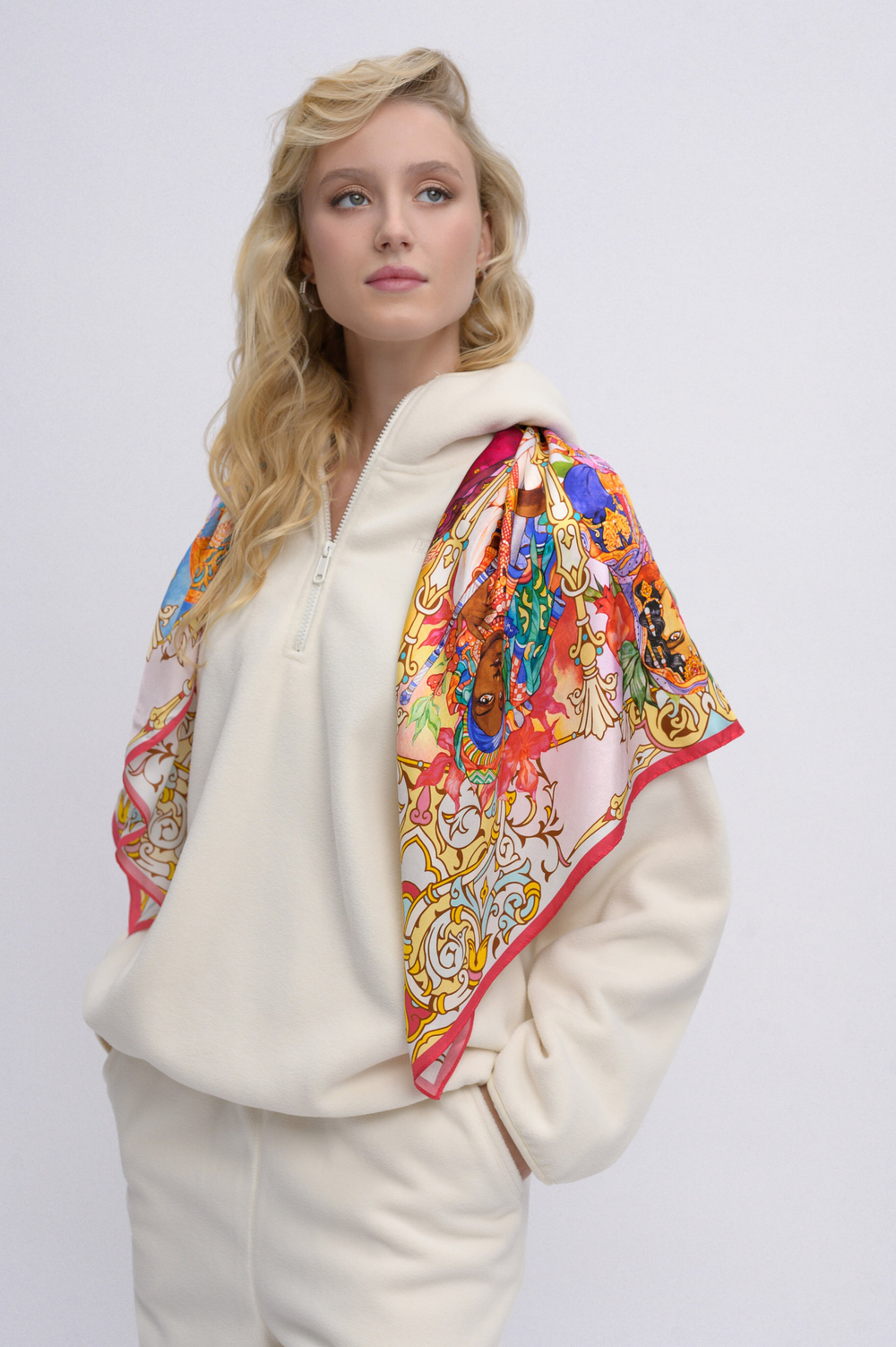 Платок «БРИКС 2024» 100% шёлк