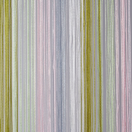 Нитяные шторы легкие радуга - серый, розовый, зеленый. 300 х 280 см. Арт. 105