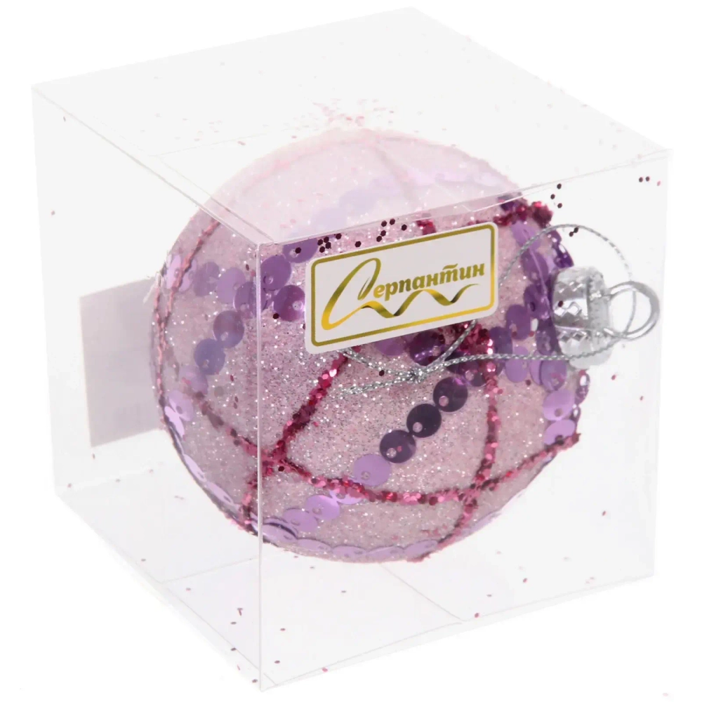 Новогодний шар «Блеск софитов» 8 см, Розовое золото