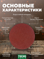 Диск шлифовальный абразивный 125 мм под липучку P80 для УШМ, для дрели, 10 шт.