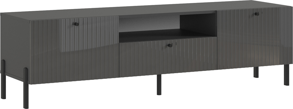 Тумба ТВ Оливия (малая) (металл), Графит, Графит глянец