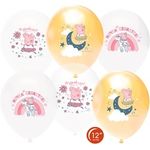 Шар (12"/30 см) Свинка Пеппа, Принцесса-Волшебница, Ассорти, пастель, 1 ст 25 шт.