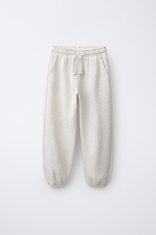ZARA БРЮКИ-ДЖОГГЕРЫ ИЗ МЯГКОЙ ТКАНИ, ПЕСОЧНЫЙ МЕЛАНЖ
