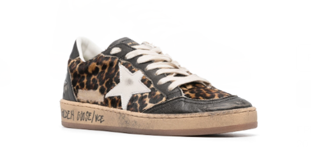 Golden Goose кеды Ballstar с леопардовым принтом