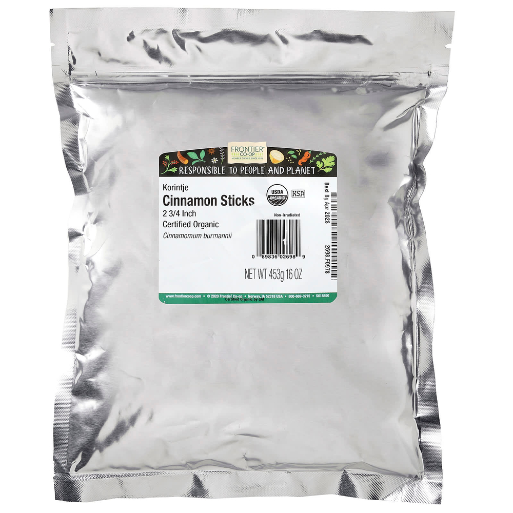 Frontier Co-op, органические палочки корицы, 2,3 см (2 3/4 дюйма), 453 г (16 унций)