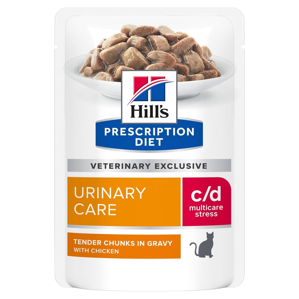 Hill's Feline c/d Urinary Stress Chicken 85 г - диета консервы (пауч) для кошек с идиопатическим циститом при стрессе