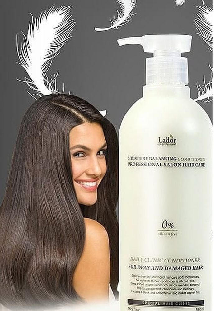 Увлажняющий бессиликоновый бальзам для волос La&#39;dor Moisture Balancing Conditioner, 530 мл
