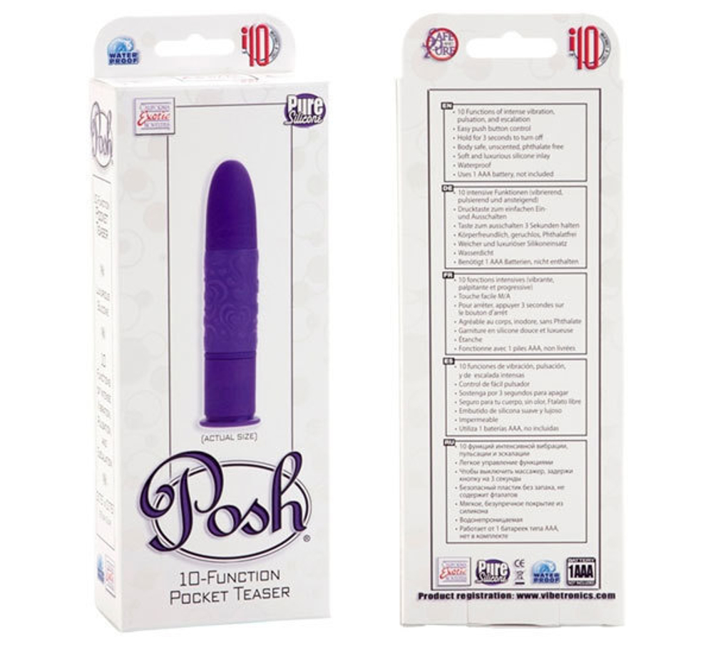 Фиолетовый вибратор Posh с 10-ю функциями