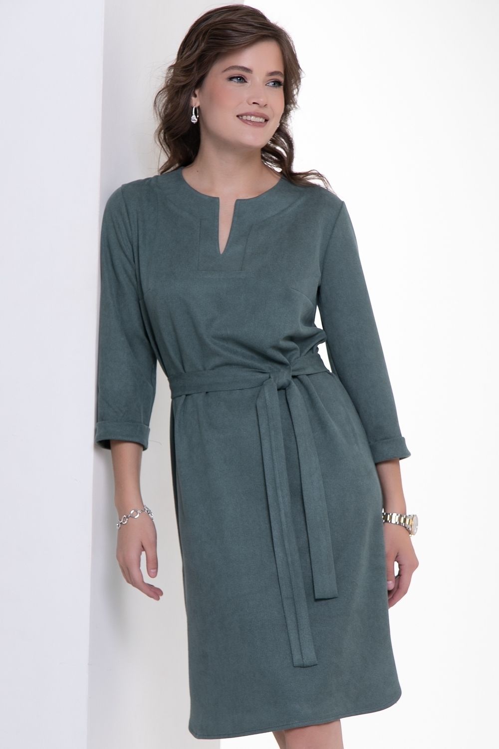 Платье Натали (вельвет, мята) Diolche (Акция)